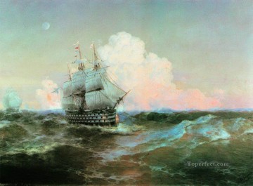 Landscapes Painting - Ivan Aivazovsky ship twelve apostles Seascape